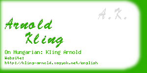 arnold kling business card